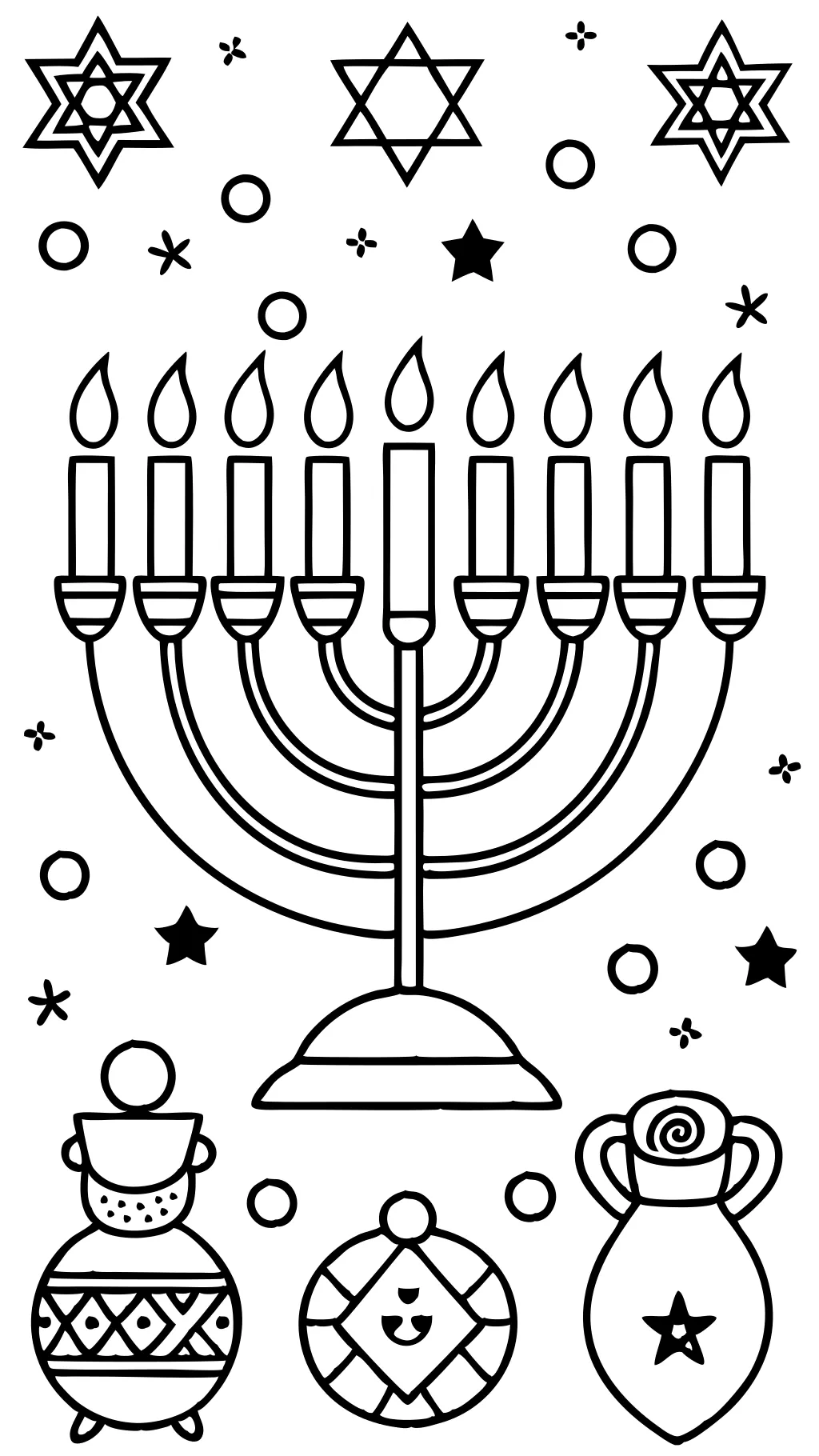 Página para colorear de Hanukkah